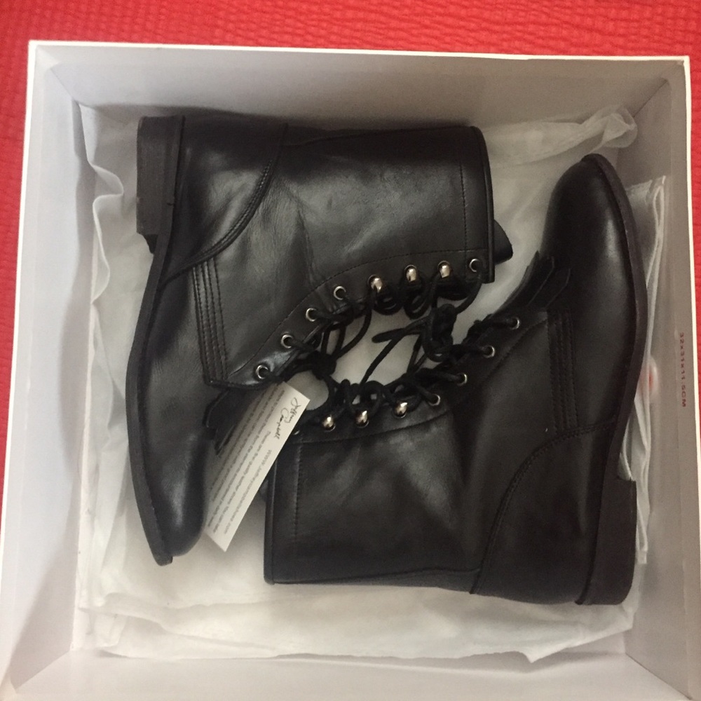 black combat boots
